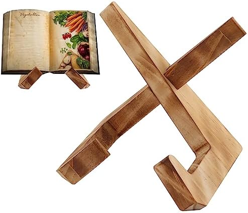 Wooden Cookbook Stand with Adjustable Angle