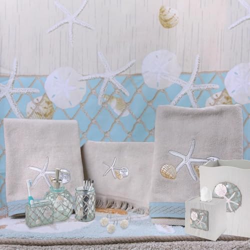 Avanti Linens Tumbler Resin Countertop Cup Beach Inspired Bathroom Accessory Seaglass Collection