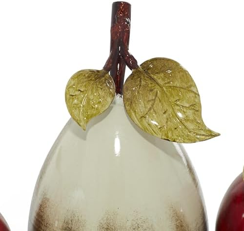 Deco 79 Red Metal Fruit Sculpture Decorative Platter
