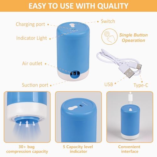 Cozy Essential Vacuum Storage Bags 22 Pack with Electric Pump