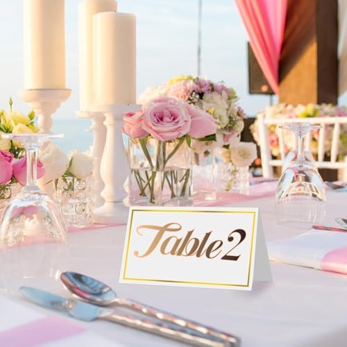 Notoke Place Cards 50Pcs Gold Foil Border Table Setting Cards