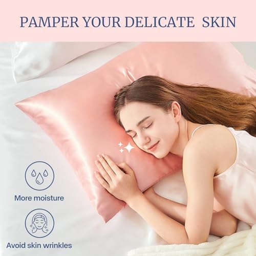BEDELITE Satin Pillowcase Set 2 Pack Coral