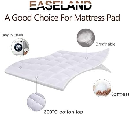 EASELAND King Mattress Pad 78x80 White
