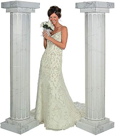 Fun Express 6 Tall Marble-Look Fluted Pillars 2 Pieces