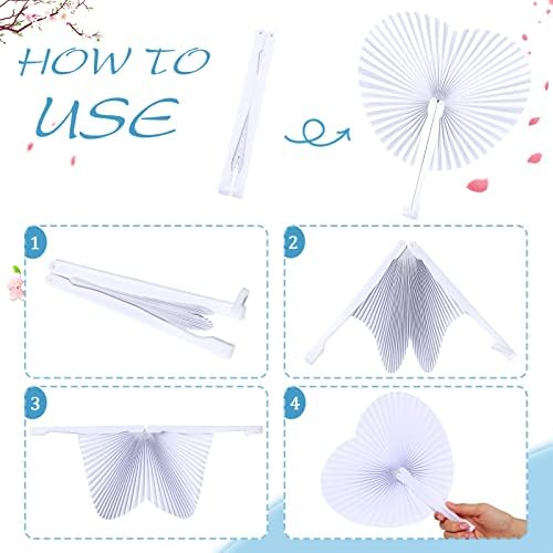 Blulu 60 Pack Decorative Folding Fans White