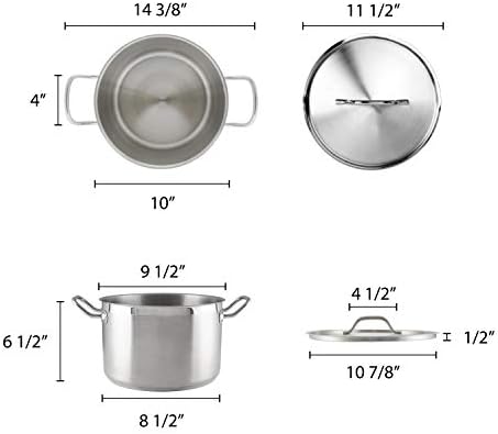 8 Quart 18 8 Steel Stock Pot with Lid