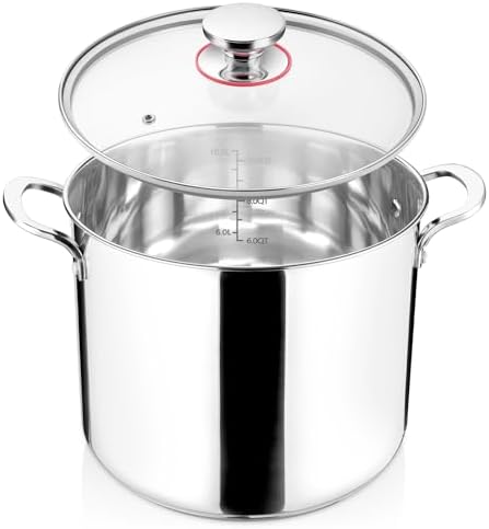 12 Quart Stock Pot with Lid 1810 Stainless Steel