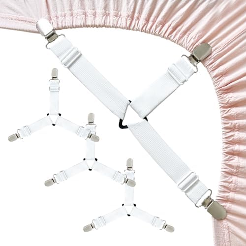 Bozenu Bed Sheet Straps 4Pcs Non Slip Sheet Clips