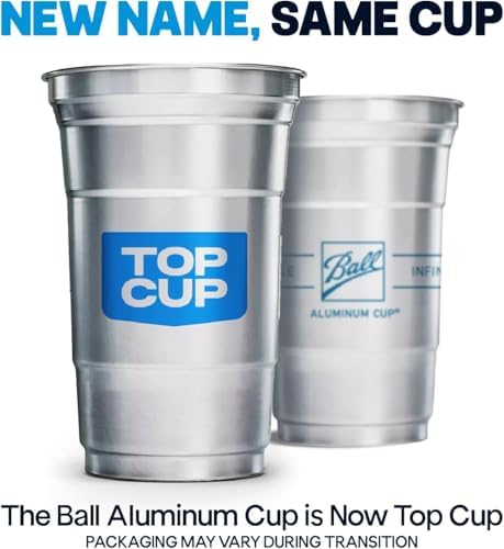 Top Cup by Ball 12 Ounce Reusable Aluminum Cups 50 Count