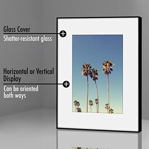 Americanflat 8x10 Picture Frame Set of 6 with Shatter-Resistant Glass - Black