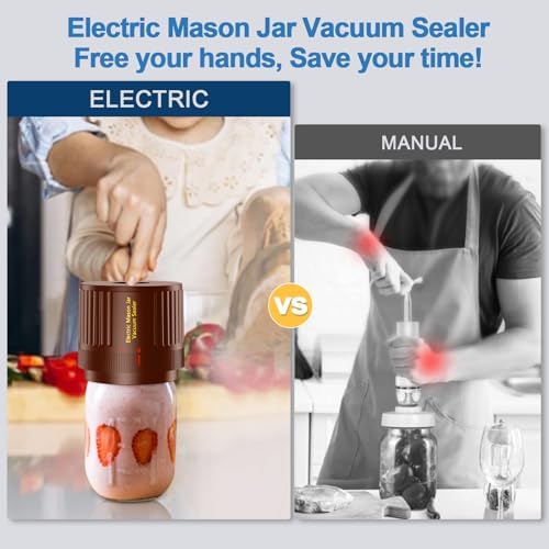 Electric Mason Jar Vacuum Sealer Kit - Brown
