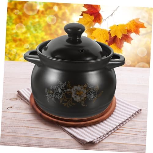 Hemoton 18L Ceramic Stockpot with Lid