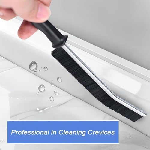Crevice Cleaning Brush Set 3 Pcs - Stiff Bristle for Bathroom Kitchen Windows