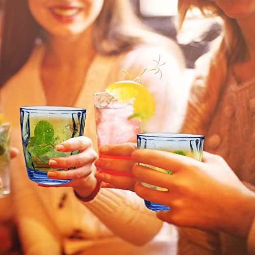 Blue Reusable Plastic Tumblers Set of 4 300ml