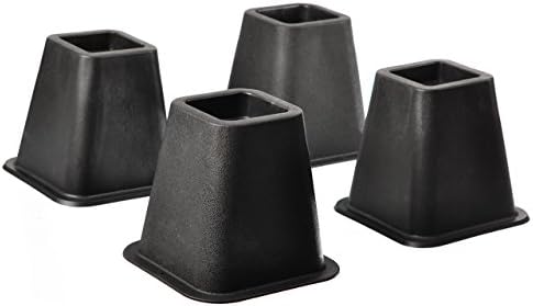 HOME IT 5 to 6-Inch Black Bed Risers 4-Pack