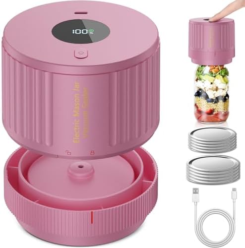 Electric Mason Jar Vacuum Sealer Kit - Pink