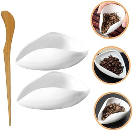 Hohopeti Set Tea Scoop Porcelain Tea Vessel for Loose Leaf
