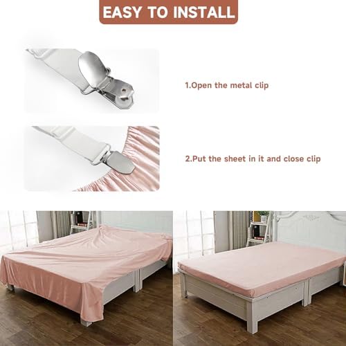 Bozenu Bed Sheet Straps 4Pcs Non Slip Sheet Clips