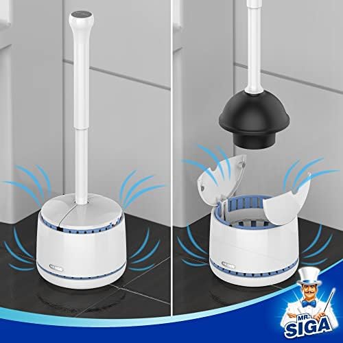 MRSIGA Toilet Plunger with Holder White