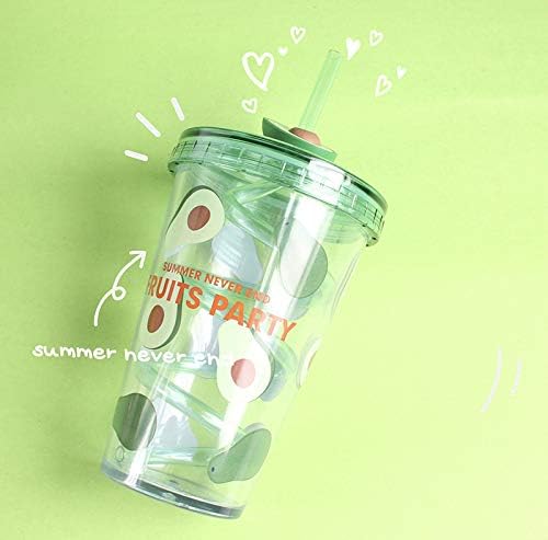 Fruit Kid Travel Tumbler with Straw Reusable Plastic Cup 480 ml