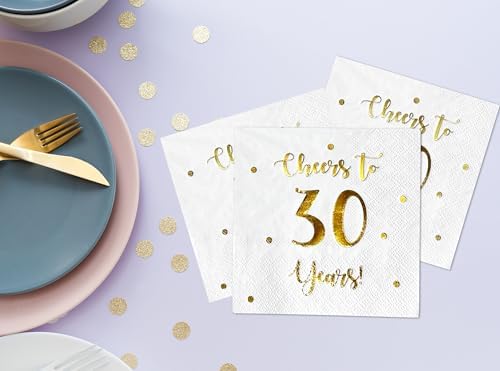 Cheers to 30 Years Cocktail Napkins 50 Pack