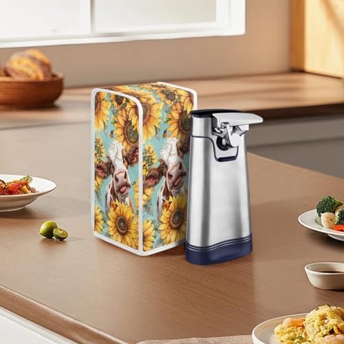 ZOUTAIRONG Funny Cow Can Opener Cover Blue Electric Can Opener Dust Cover