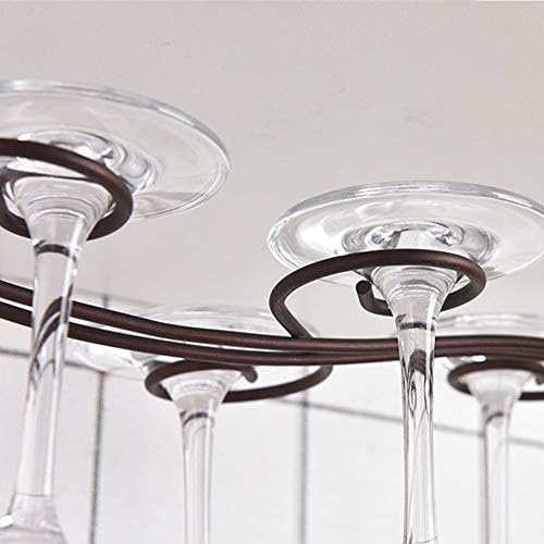 Tomotato Wine Glass Rack with 6 Hooks Black