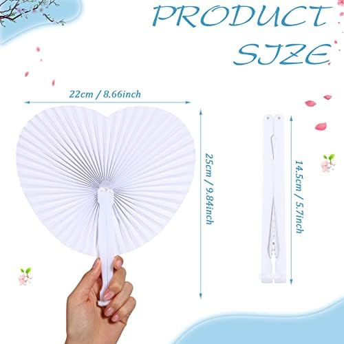 Blulu 60 Pack Decorative Folding Fans White
