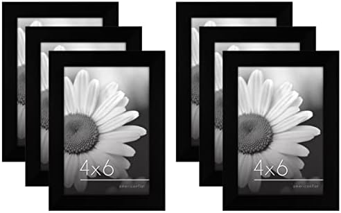 Americanflat 4x6 Picture Frame Set of 6 - Black