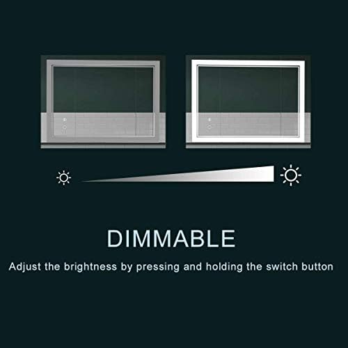 LED Bathroom Mirror with Anti Fog and Dimmable Touch Control