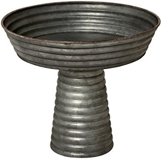 Glitzhome Galvanized Metal Serving Tray 12 Inch Diameter