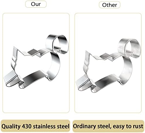 9 PCS Cat Cookie Cutters Set - Silver