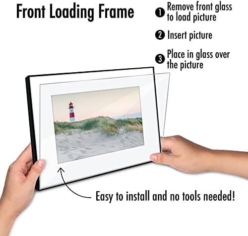 Americanflat 8x10 Picture Frame Set of 6 with Shatter-Resistant Glass - Black
