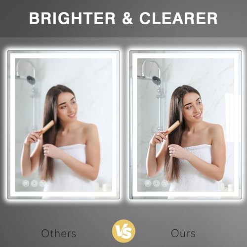 LED Mirror with Front and Back Lighting 20x28 Inch
