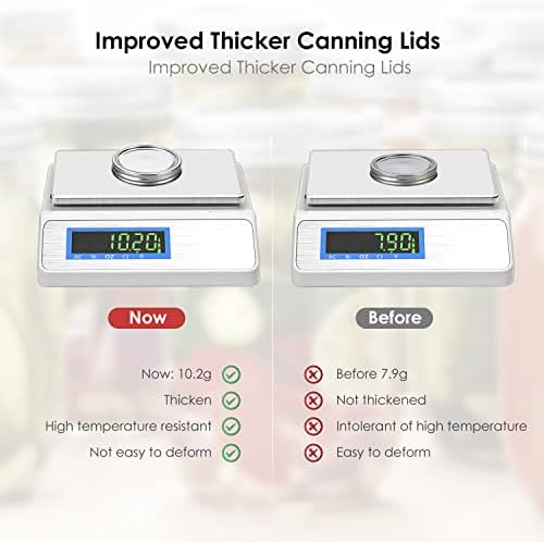48Pcs Canning Lids and Bands for Regular Mouth Jars