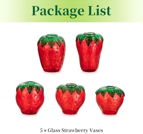 Glass Strawberry Plant Propagation Vases Set of 5