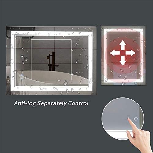 LED Bathroom Mirror with Anti Fog and Dimmable Touch Control