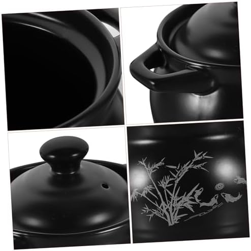 Hemoton 18L Ceramic Stockpot with Lid