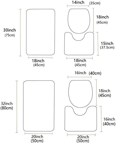 YESOF66 3 Piece Bathroom Rug Set with Non-Slip Toilet Cover