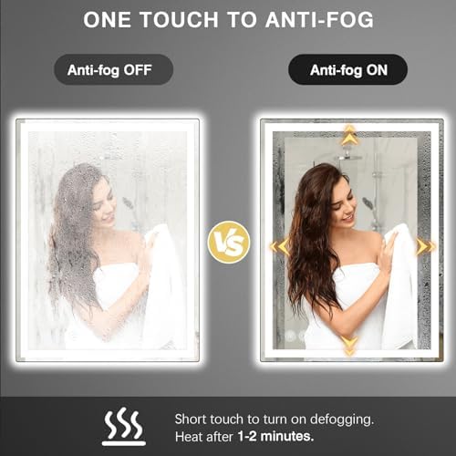 LED Mirror with Front and Back Lighting 20x28 Inch