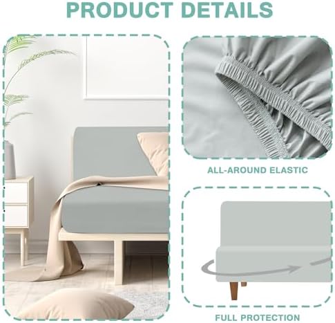 Luv4babe Waterproof Futon Cover for Armless Sofa Bed Gray