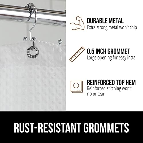GORILLA GRIP Waffle Shower Curtain 72x72 White