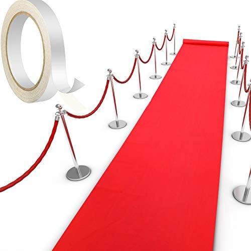 Shappy Red Carpet Runner Rug with Tape for Party Events