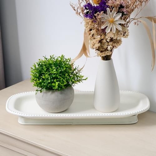 Wooden Decorative Bowl Tray with Iron Base