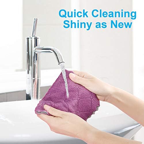 OstWony Reusable Cleaning Cloths 11PCS 10x6 Inch Microfiber Dish Towels