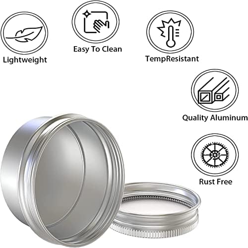 20 Pcs 2 Ounce Aluminum Tin Jar with Screw Lid