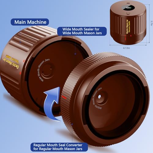 Electric Mason Jar Vacuum Sealer Kit - Brown