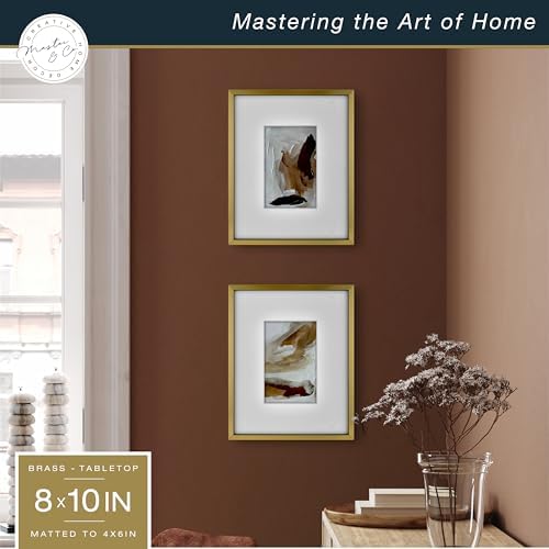 MCS Foundry Metal 8x10 Picture Frame with Brass Finish 2-Pack