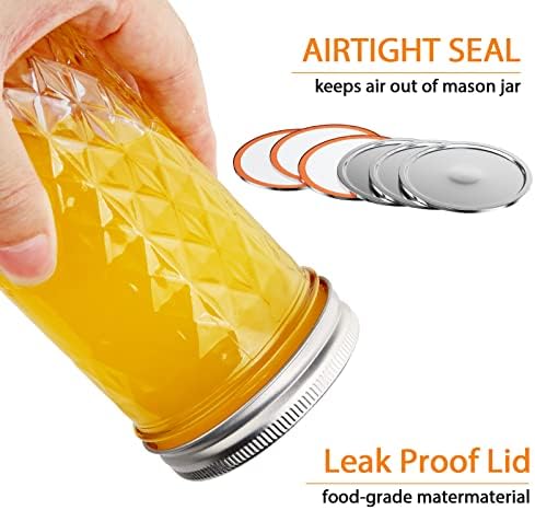 48Pcs Canning Lids and Bands for Regular Mouth Jars