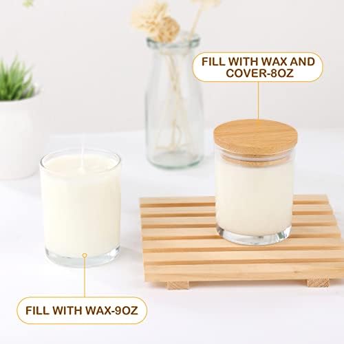 GOTIDEAL 12 Pack 9 OZ Frosted Blue Candle Jars with Bamboo Lids